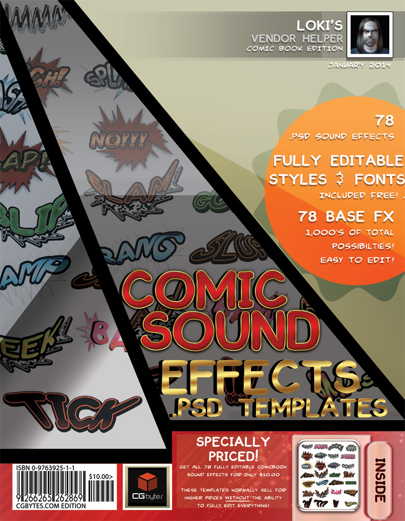 Loki's Comicbook PSD Sound Effect Templates #1