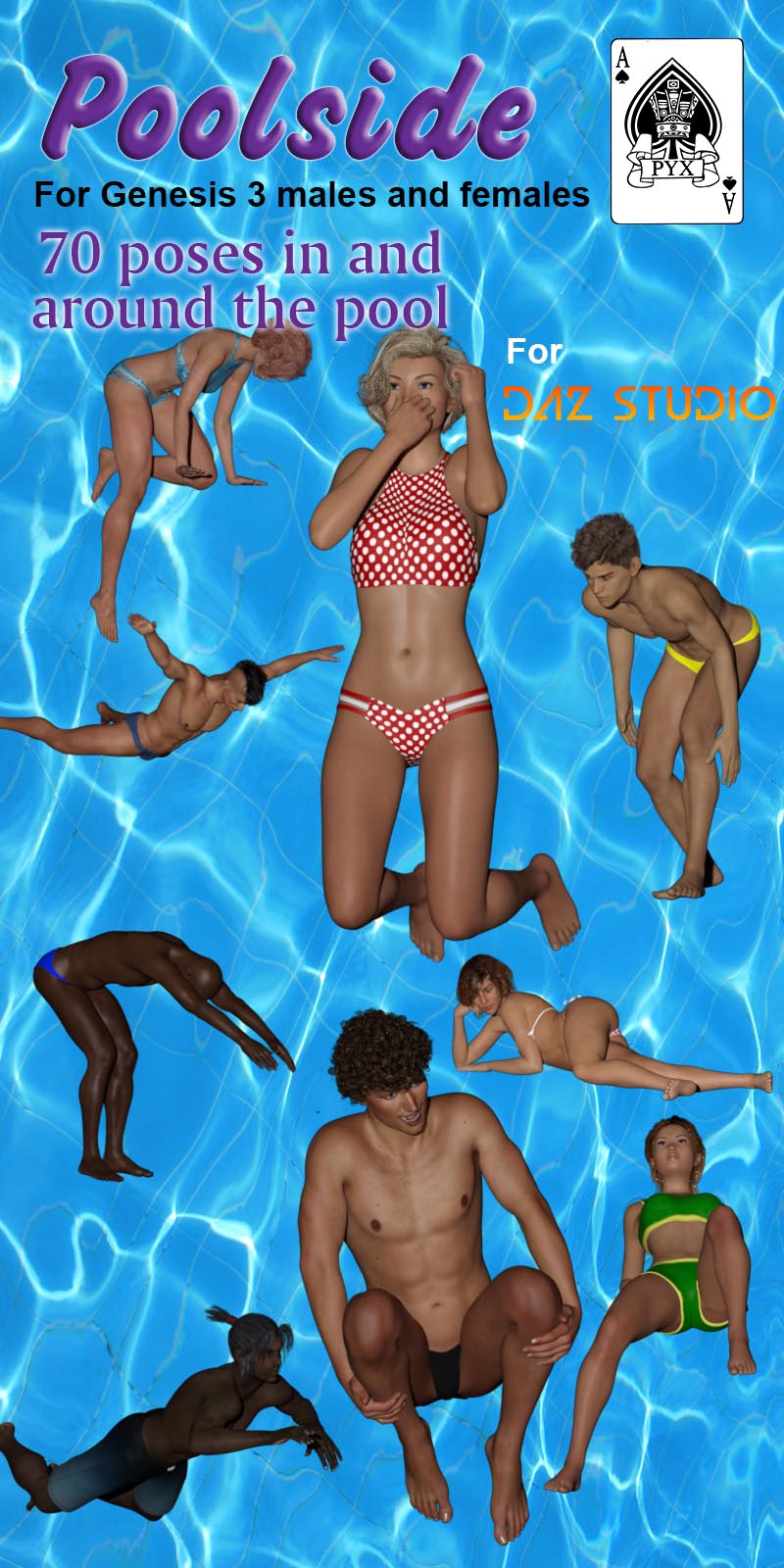 Poolside Poses For Genesis 3 Male And Female