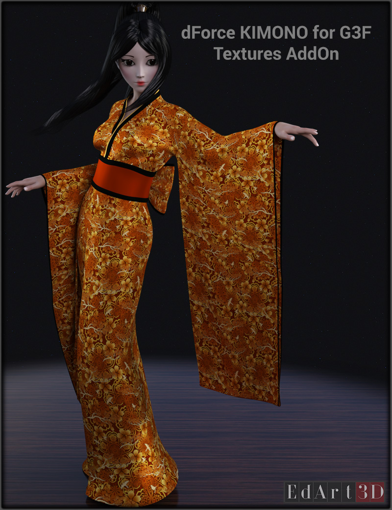 dForce Kimono For G3F Textures AddOn