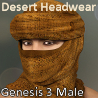 Desert Headwear For Genesis 3 Male