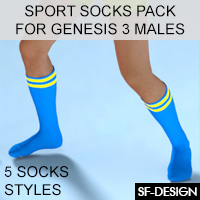 Sport Socks Pack For Genesis 3 Males
