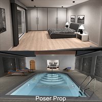 Bedroom and Pool