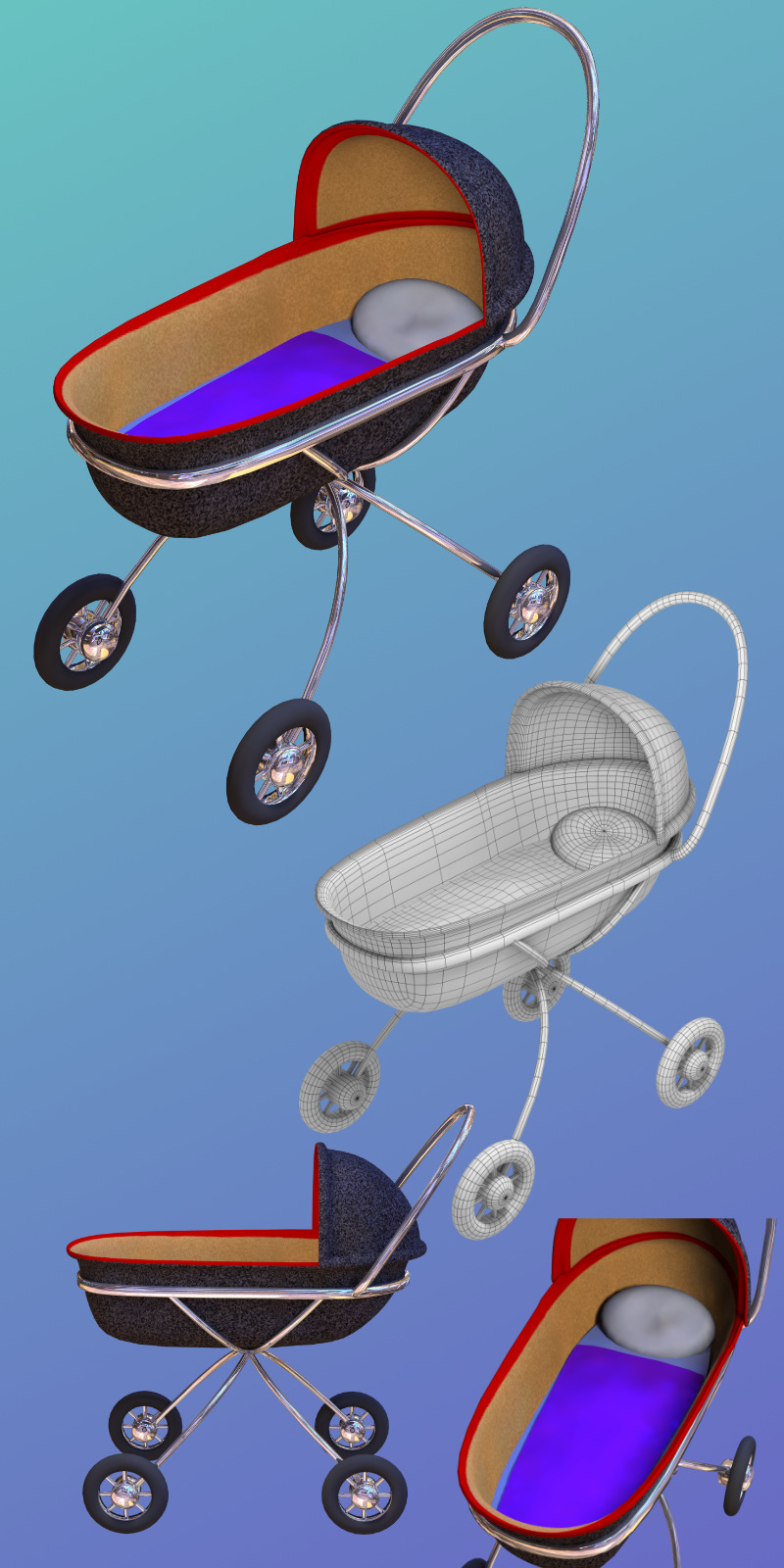 Baby Buggy 3D Object