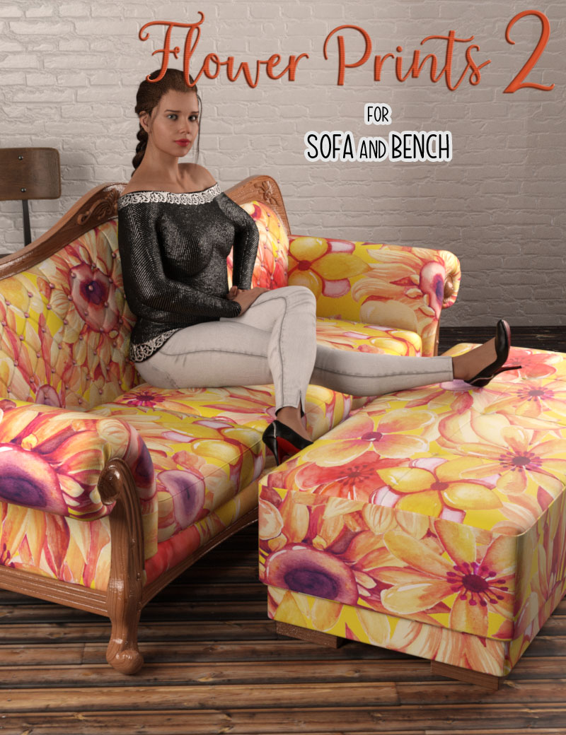 Flower Prints 2 for Sofa and Bench
