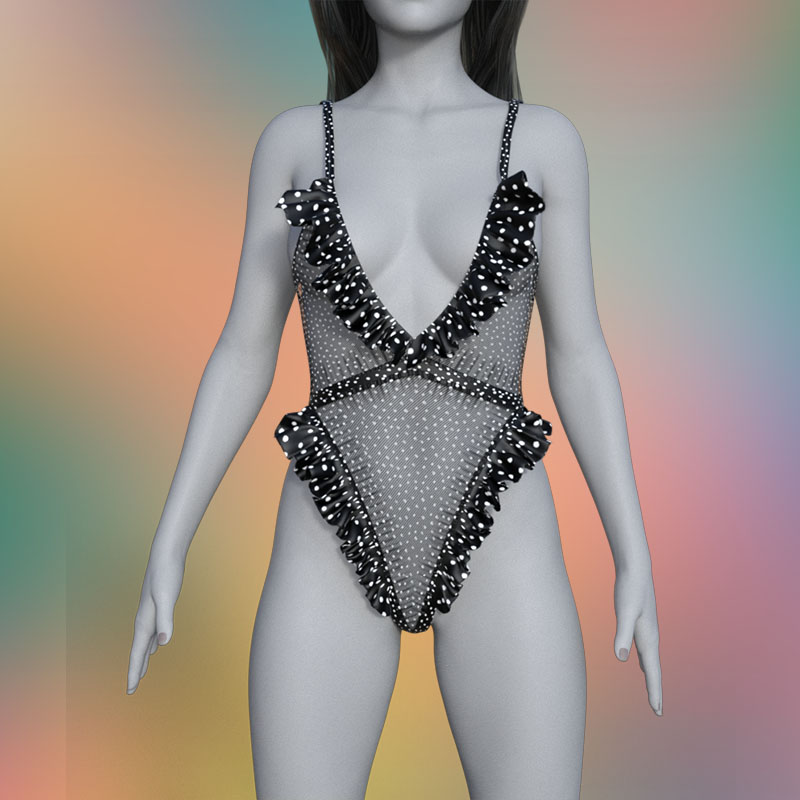 RUFFLED SHEER SUIT G9/G8F