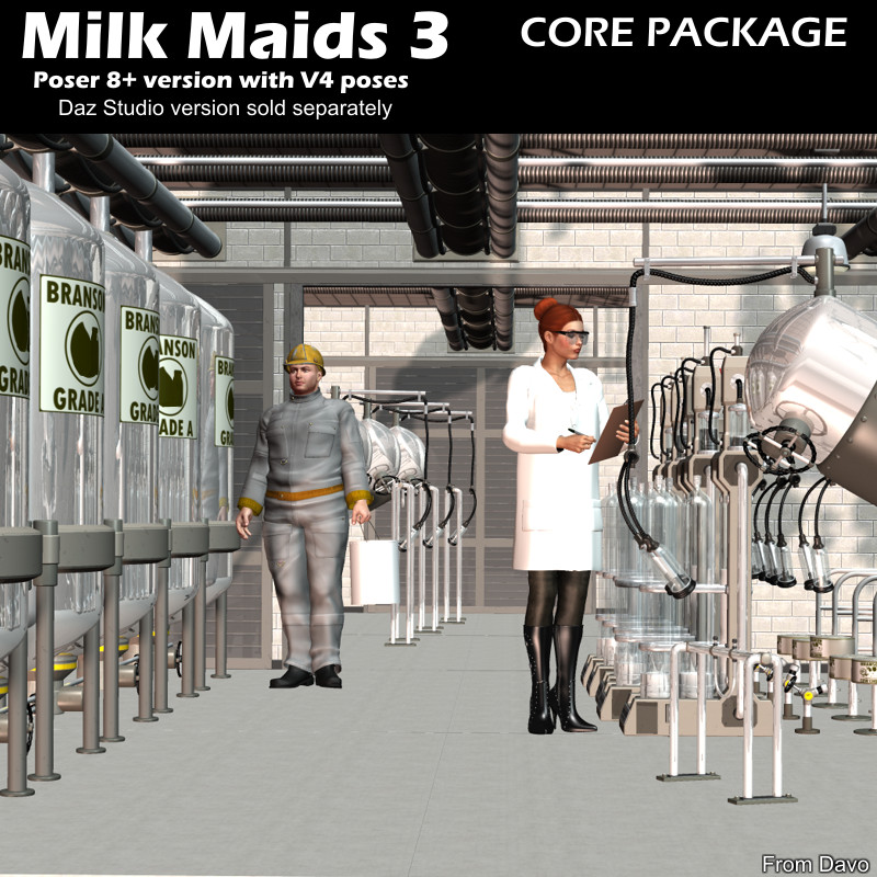 "Milk Maids 3" Core Pack For Poser
