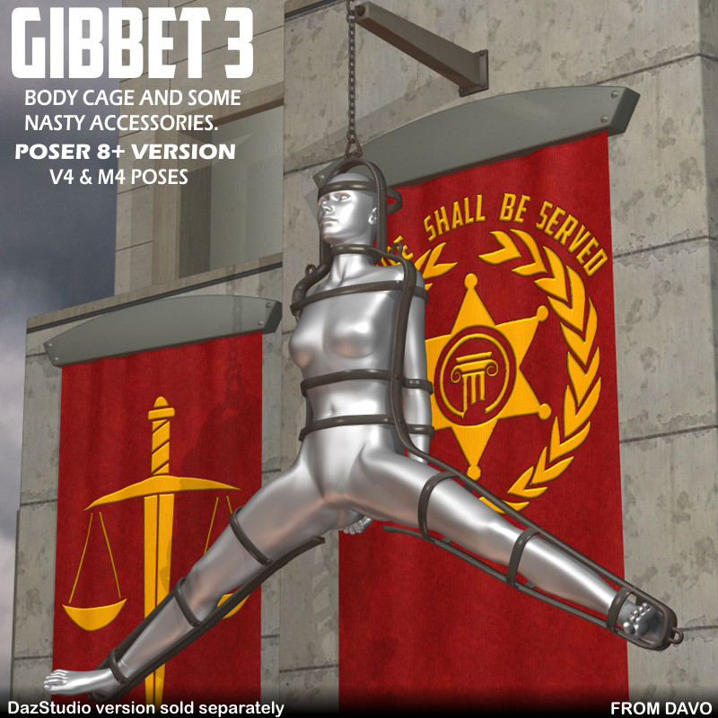 "Gibbet 3" Body Cage For Poser 8+