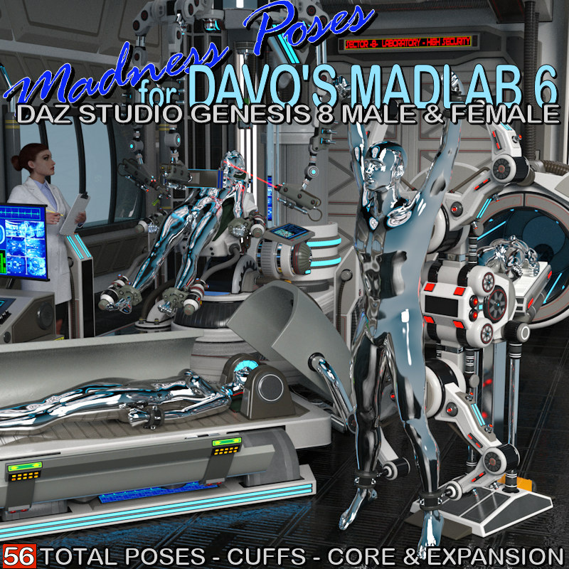 Madness Poses For Davo's Madlab 6 Genesis 8 Male & Female