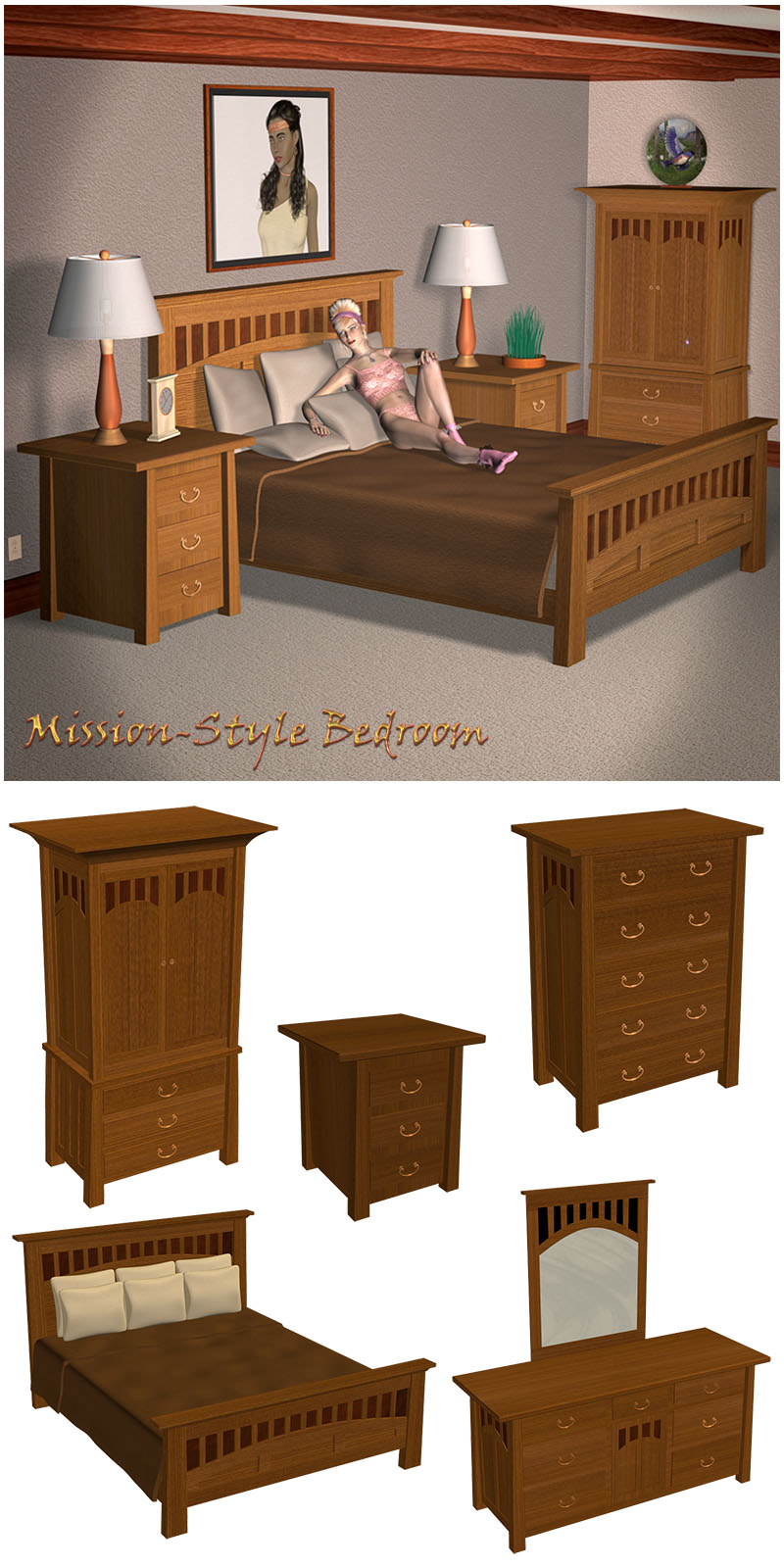 Mission-Style Bedroom Set