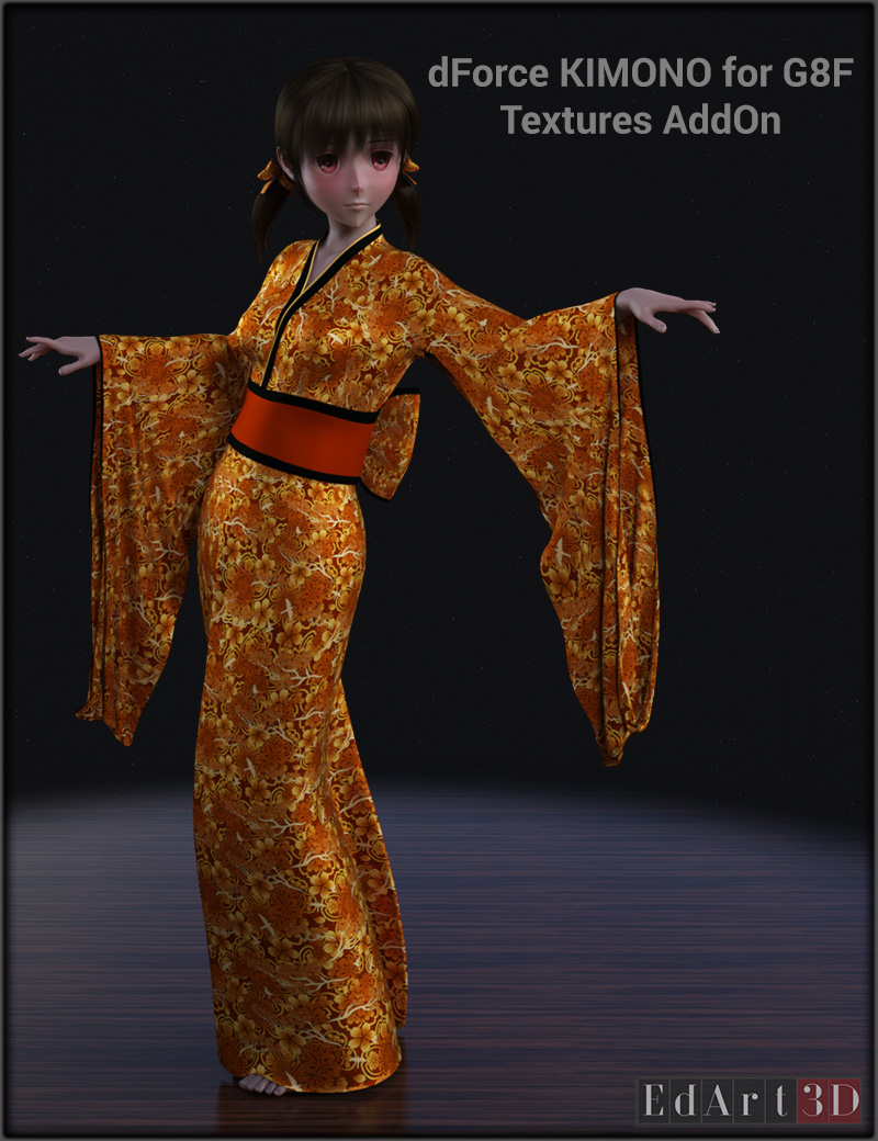 dForce Kimono For G8F Textures AddOn