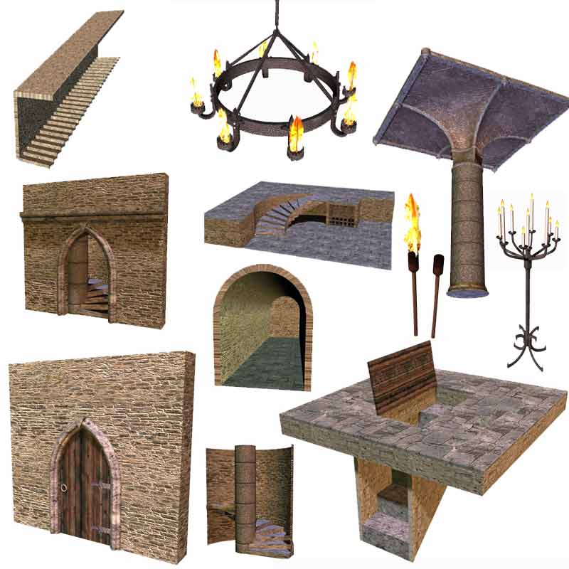 Dendras' Basic Gothic Dungeon Construction Set for ProPack