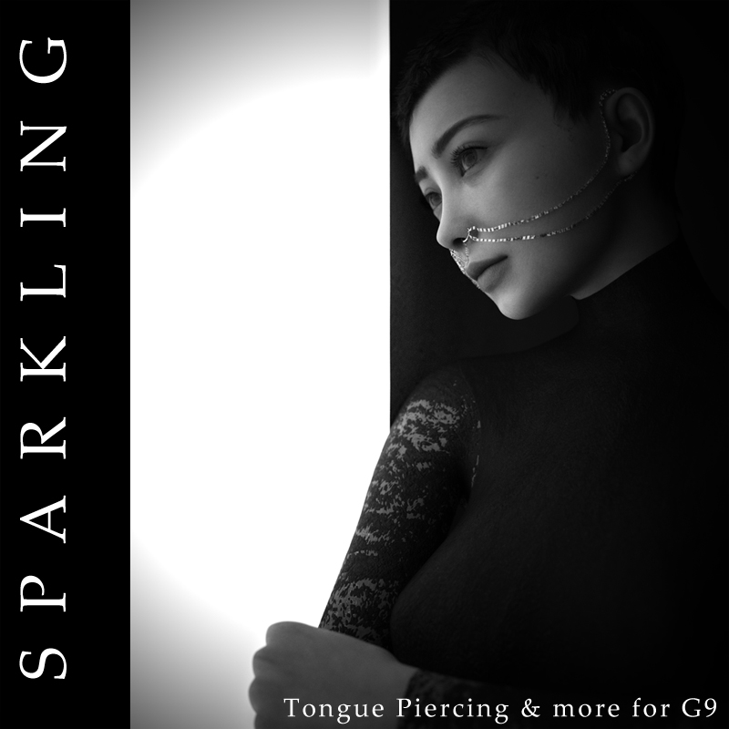 SPARKLING Tongue Piercing and more for Genesis 9