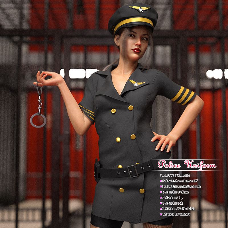 dForce Police Uniform And Pose for Genesis 8 Female