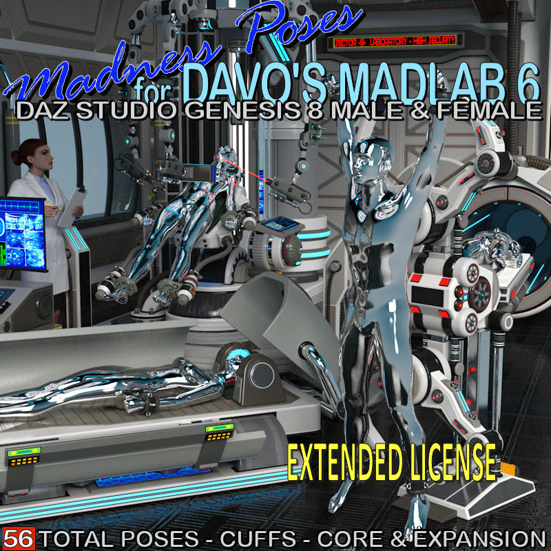 Madness Poses For Davo's Madlab 6 Genesis 8 Male & Female EXTENDED LICENSE