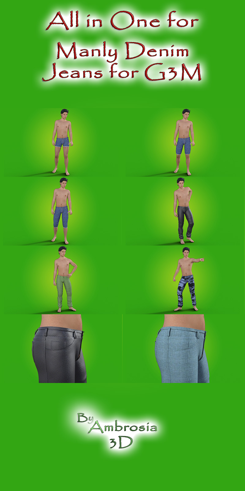 All In One For Manly Denim Jeans For G3M