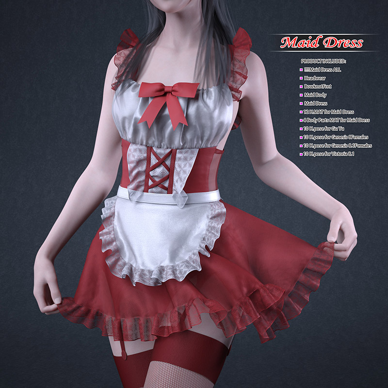 dForce Maid Dress and Pose for Genesis 8 and 8.1Females