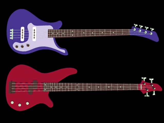Holli's 2 Bass Guitars (1)