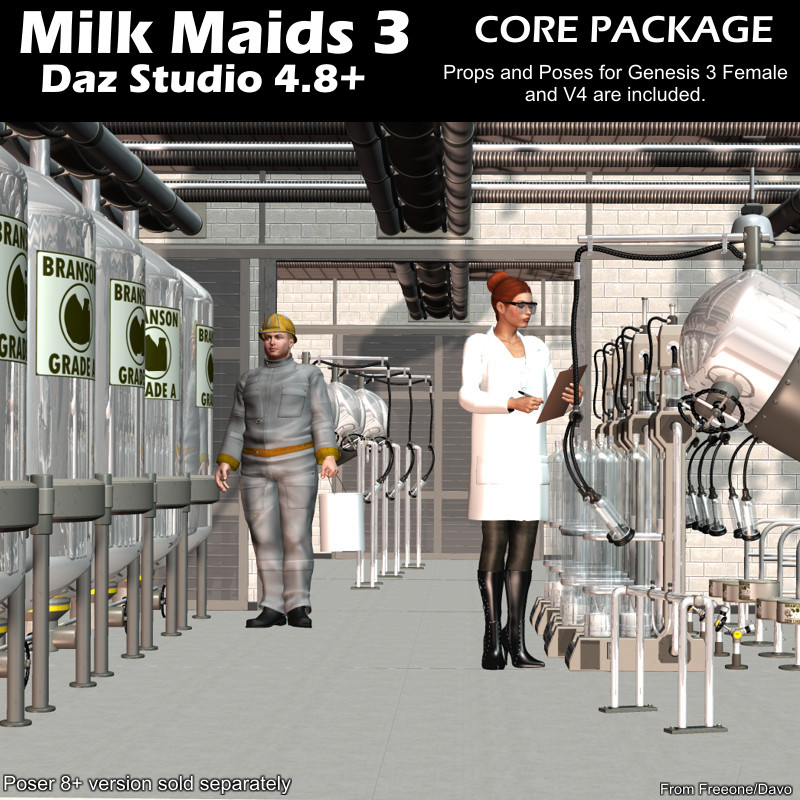 "Milk Maids 3" Core Pack For DazStudio 4.8+