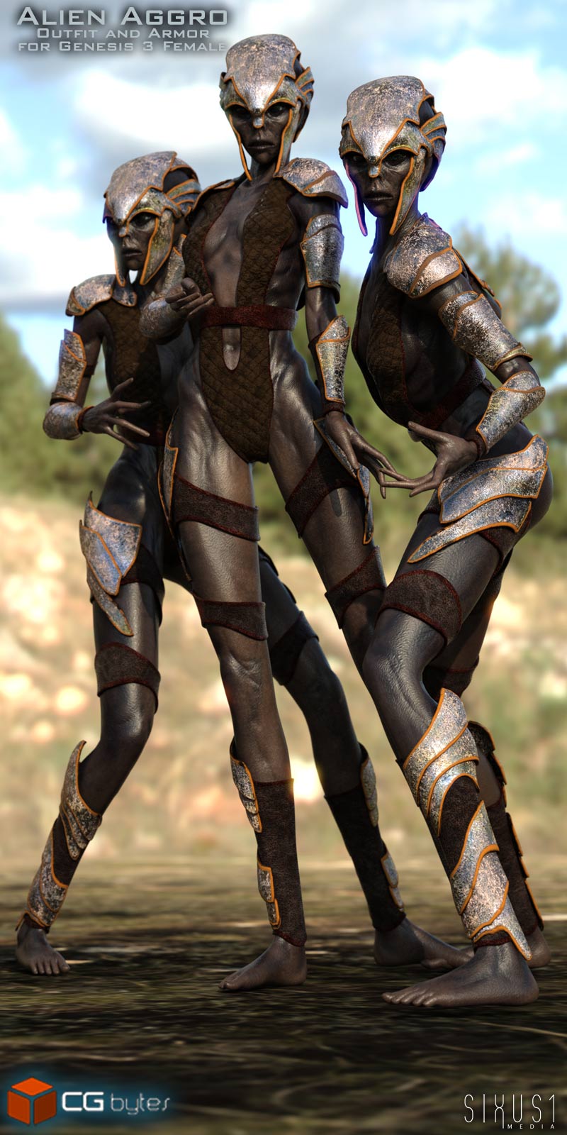 ArtDev Alien Aggro Armor And Outfit For Alien Allure G3F