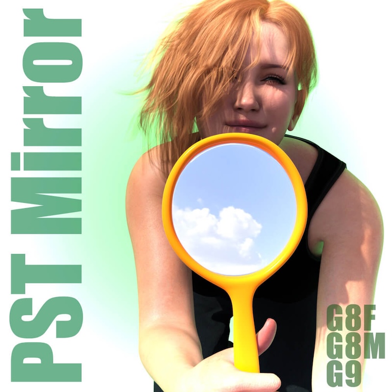 PST Mirror - Hand Mirror Smart Prop for Daz