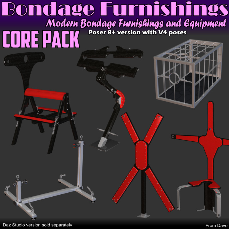 Bondage Furnishings Core Package For Poser