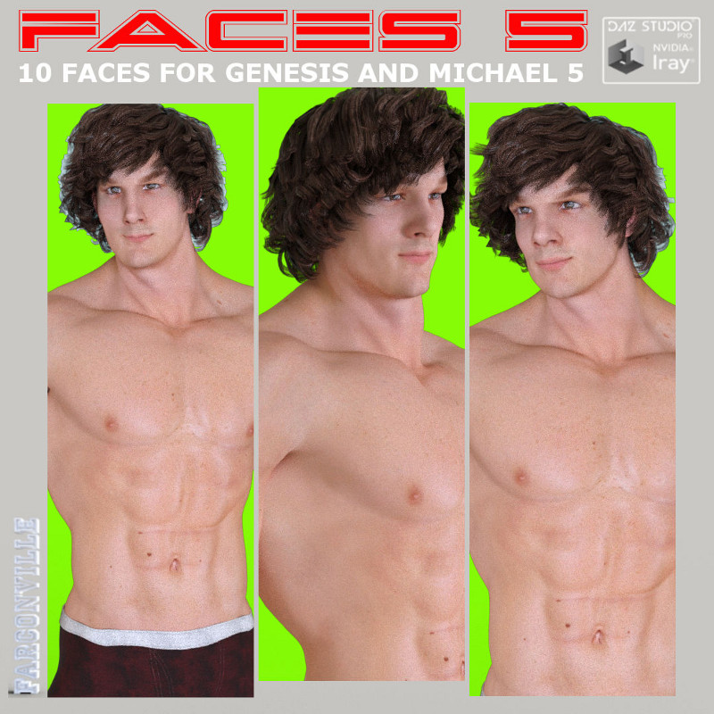Faces 5 For Genesis Male, Michael 5 And Heroic Michael 5