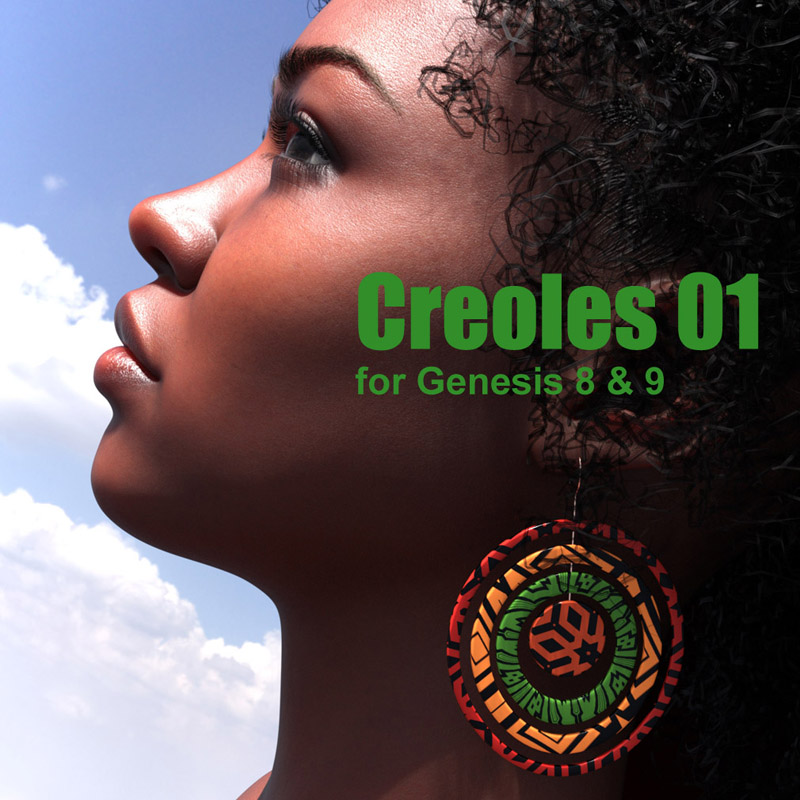 Creoles 01 - Earrings for Genesis 8 and 9
