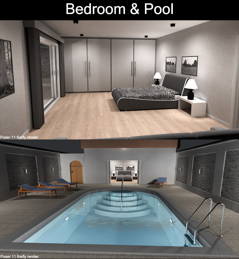 Bedroom and Pool
