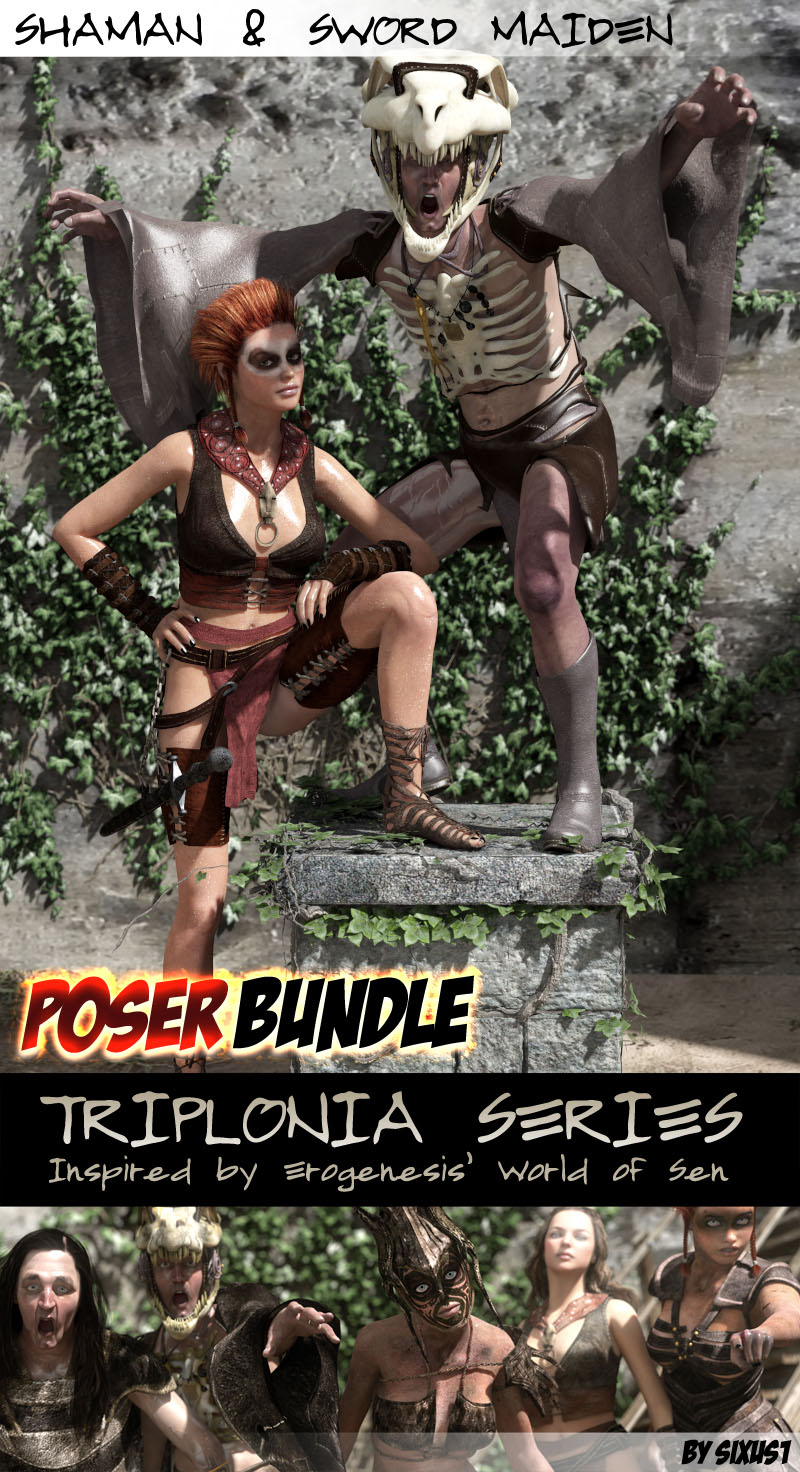 Triplonia Shaman And Swordmaiden Bundle Poser
