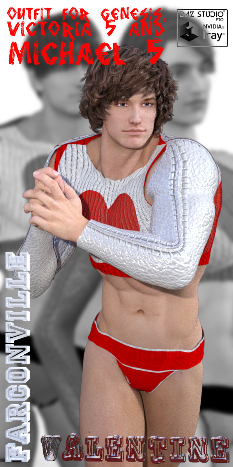 Valentine Outfit For Genesis, Victoria 5 And Michael 5