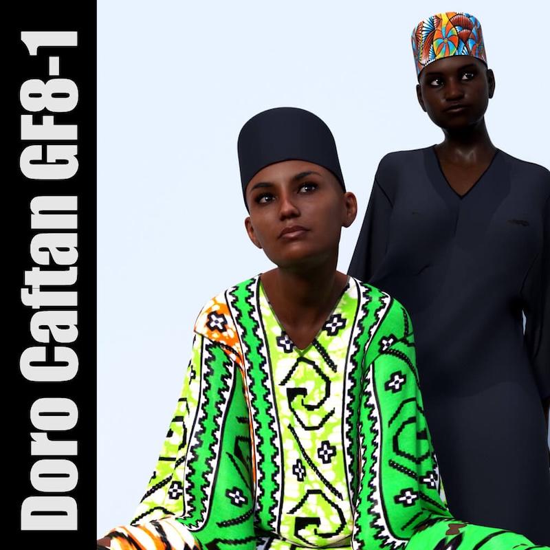 Doro Caftan GF8 01 - Clothing for Genesis Female 8