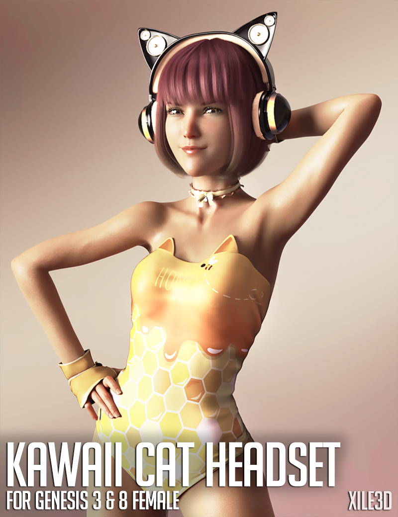 Kawaii Cat Headset For Genesis 3 and 8 Female(s)
