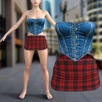 Denim Corset G8F/G81.F