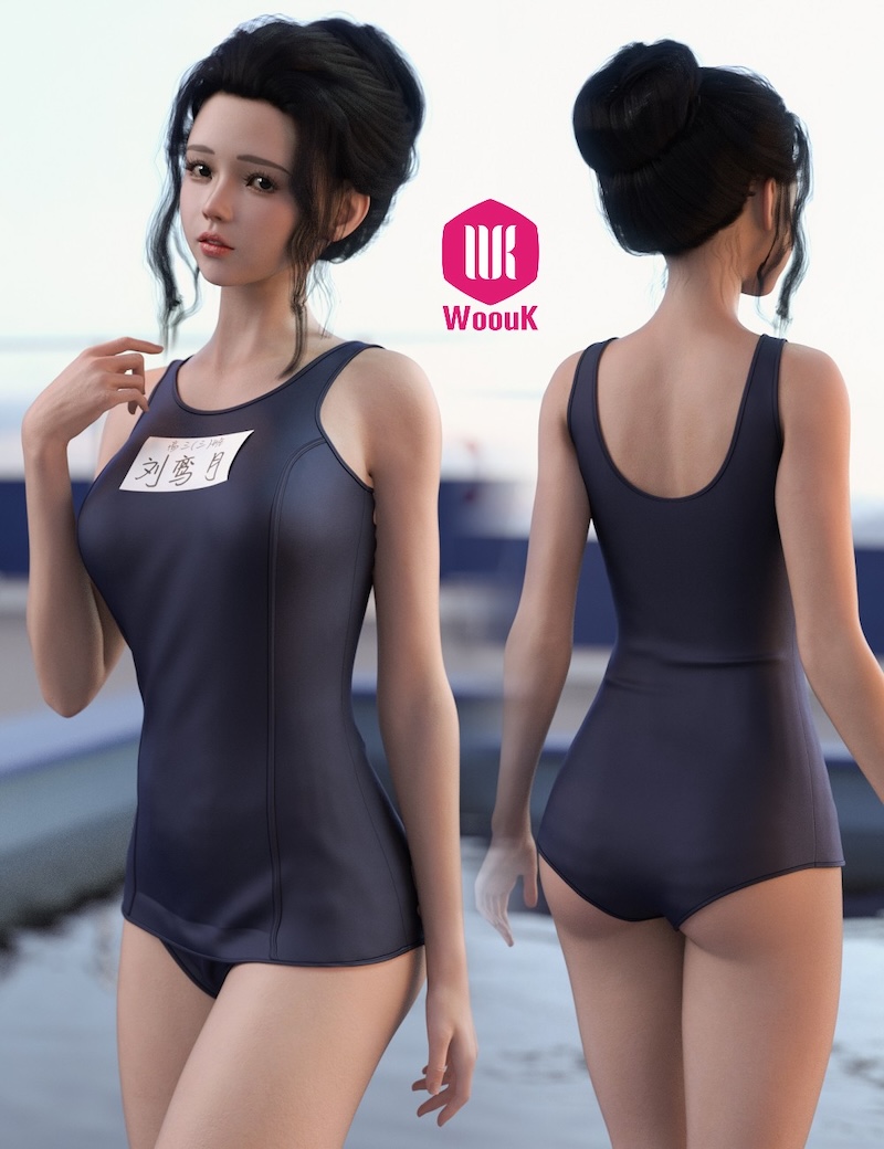 dForce WUK Old School Swimsuit for Genesis 8 and 8.1 Female