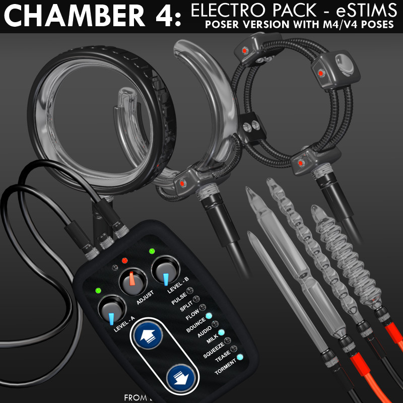 Chamber 4 "Electro Pack e-Stims" for Poser