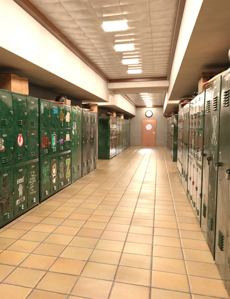 1970 Locker Hallway