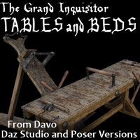 Grand Inquisitor Table and Bed for Daz Studio and Poser